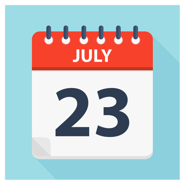 July 23 - Calendar Icon - Calendar design template - Vektori, kuva
