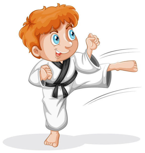 Un personaje de niño vtaekwondo
 - Vector, imagen