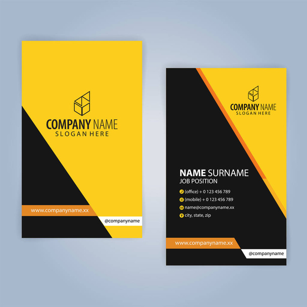 Yellow and Black modern business card template, Illustration Vector 10 - Photo, Image