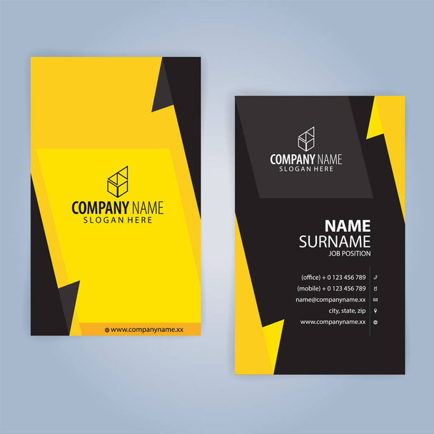 Κίτρινο και μαύρο πρότυπο σύγχρονης επαγγελματικής κάρτας, εικονογράφηση διάνυσμα 10 - Φωτογραφία, εικόνα