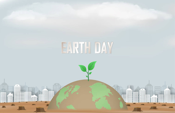 concept of the campaign and help maintain our world and planting - Vector, Image