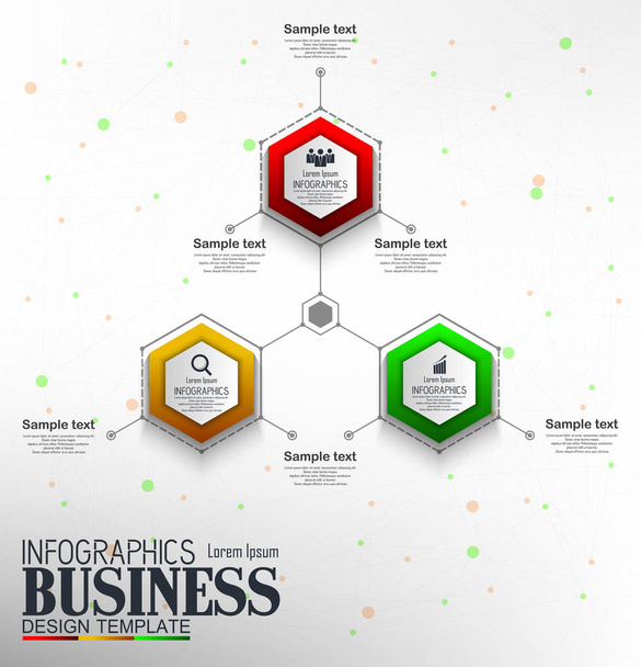 Infographics επιχειρηματικό πρότυπο έννοια με 3 επιλογές - Διάνυσμα, εικόνα