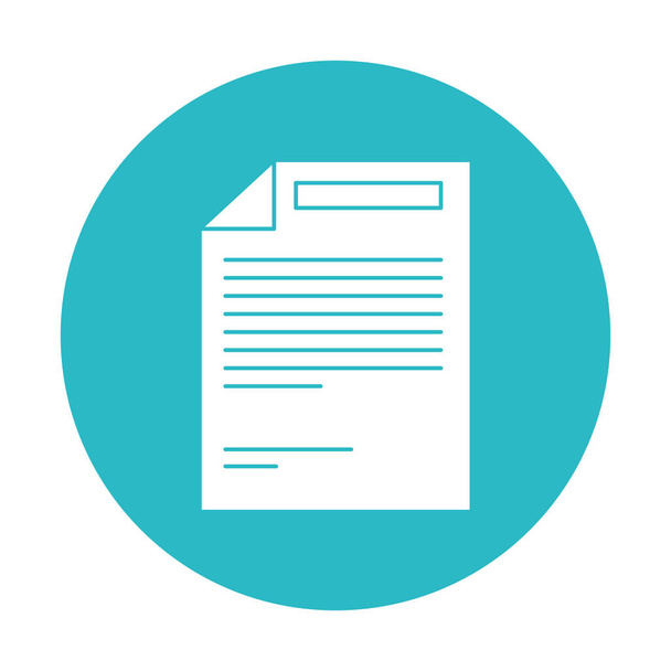 círculo azul claro com folha de papel com texto
 - Vetor, Imagem