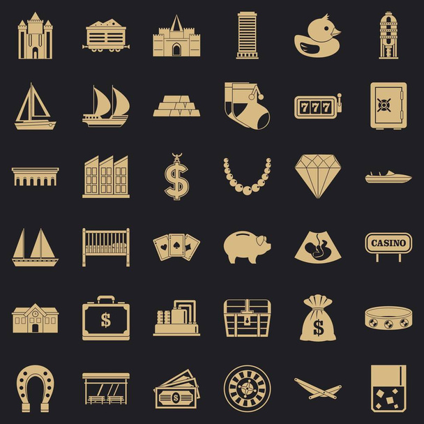 Conjunto de iconos de riqueza, estilo simple
 - Vector, Imagen