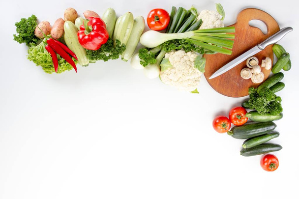 vegetables set food on white background diet,  vegetarian. - Fotoğraf, Görsel