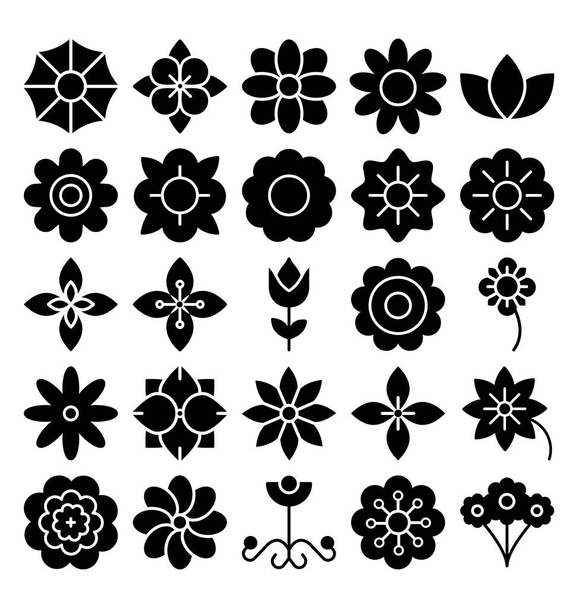 Florals and Flower Vector Icons Set that can be easily modified or edit  - Vector, Image
