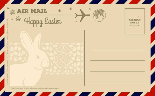 Vintage Happy Easter Postcard. Vector illustration - Vector, Image