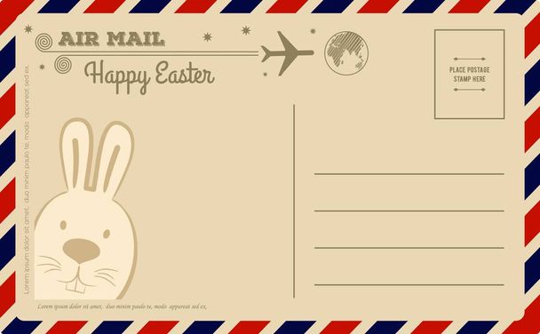 Vintage Happy Easter Postcard. Vector illustration - Vector, Image