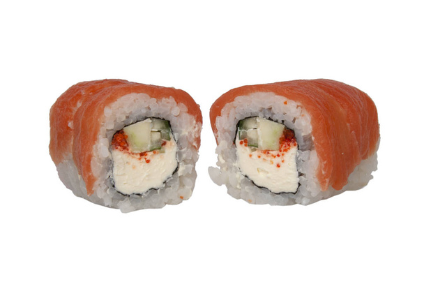 Ásia comida sushi rolo saboroso delicioso no branco
 - Foto, Imagem
