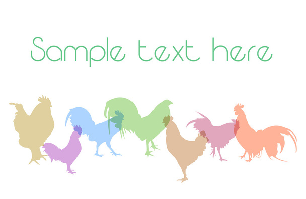 Variety silhouettes chicken - Vector, Image