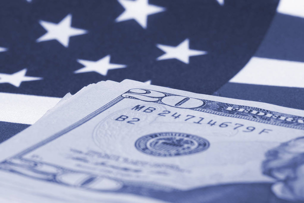 ABD ve dolar faturaları bayrağı - Fotoğraf, Görsel