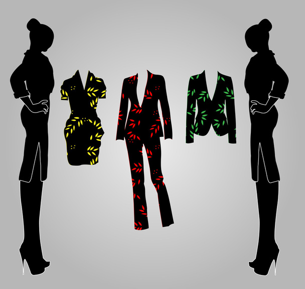 vrouwen silhouetten mode - Vector, afbeelding