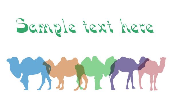 Camels silhouettes vector - Vektori, kuva