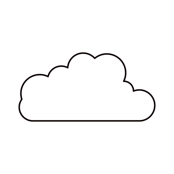 sketch silhouette cloud shape in cumulus icon - Vector, Image