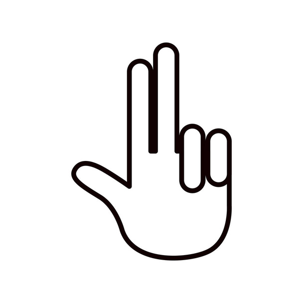 boceto silueta mano palma mostrando dos dedos icono
 - Vector, Imagen
