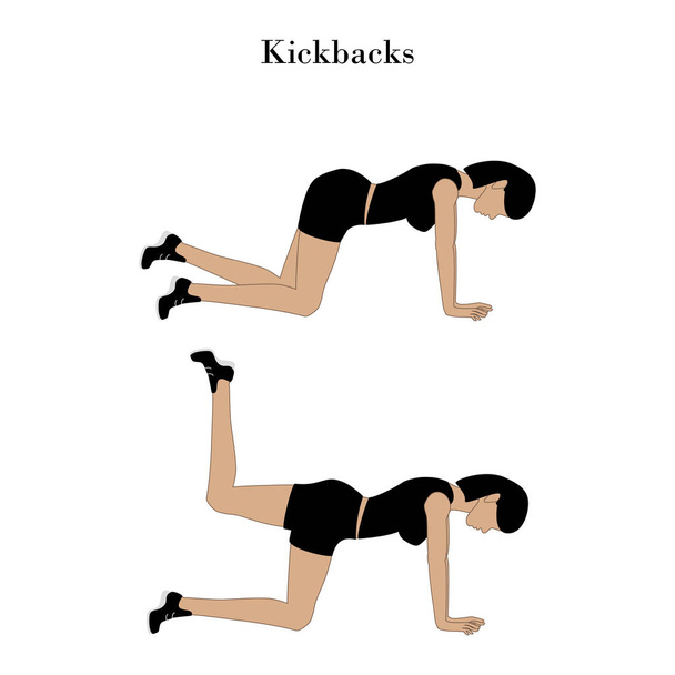 Kickbacks exercise workout - Vector, Image
