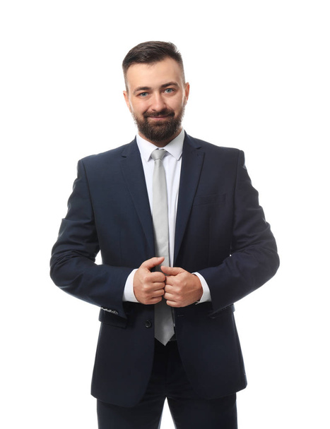 Portrait of handsome businessman on white background - Fotoğraf, Görsel
