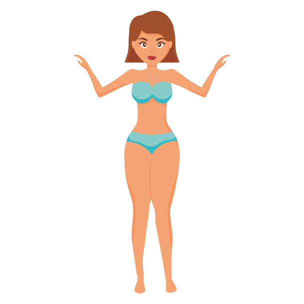 beautiful woman with swimsuit - Vector, Imagen