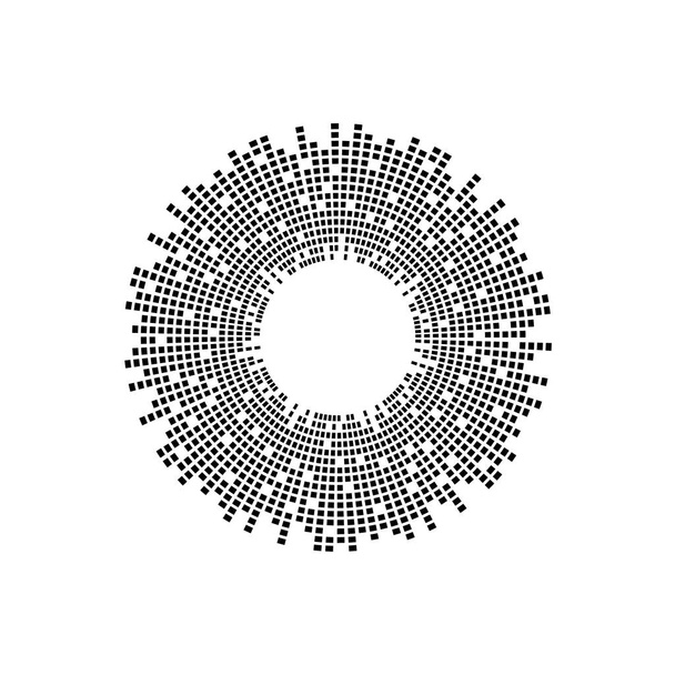 Abstract equalizer muziek geluid golf cirkel vector symbool. logo ontwerp, ronde lijn icoon, cirkel item, elementen achtergrond, illustratie - Vector, afbeelding