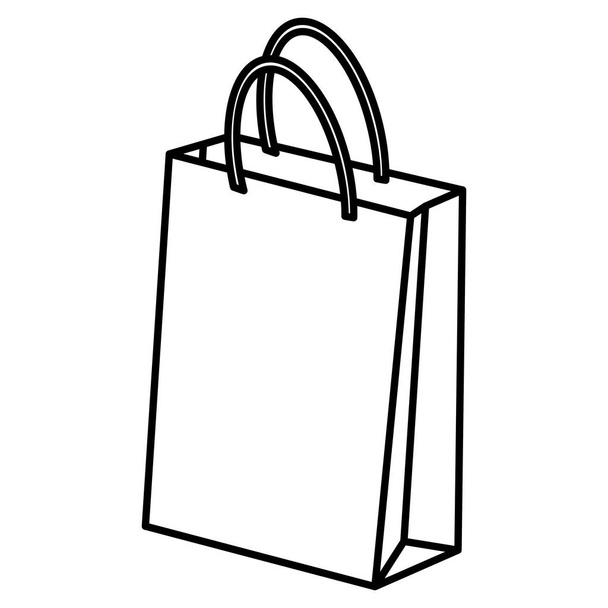 ikona na białym tle torba na zakupy - Wektor, obraz