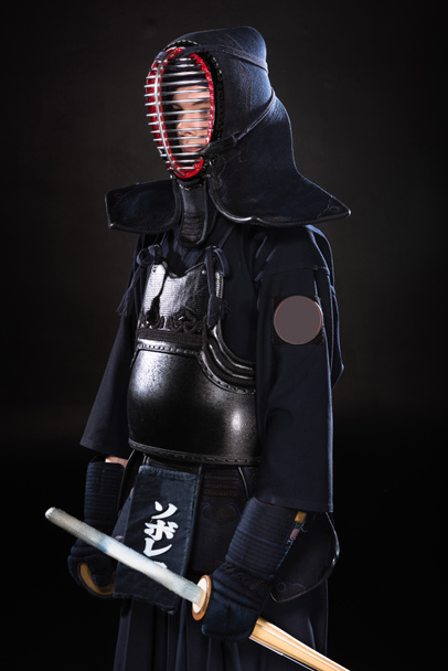 Kendo harci páncél gazdaság bambusz sword, fekete - Fotó, kép