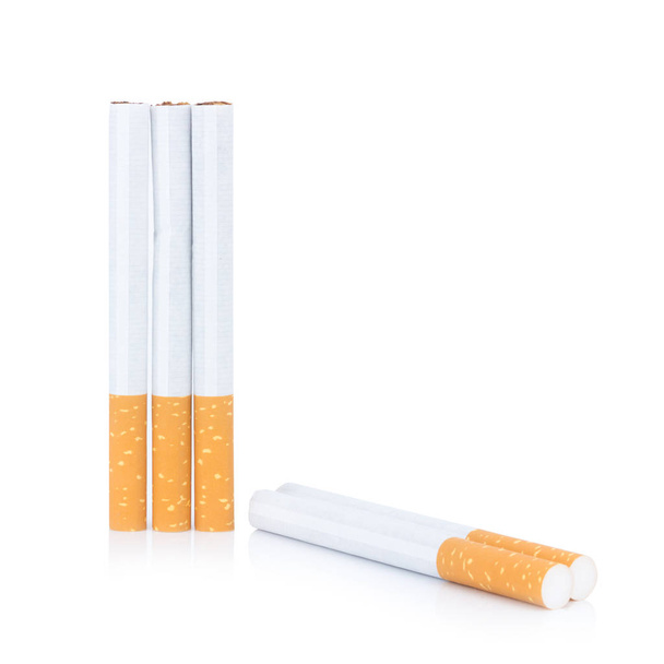 白い背景に分離されたタバコ灰灰皿 - 写真・画像