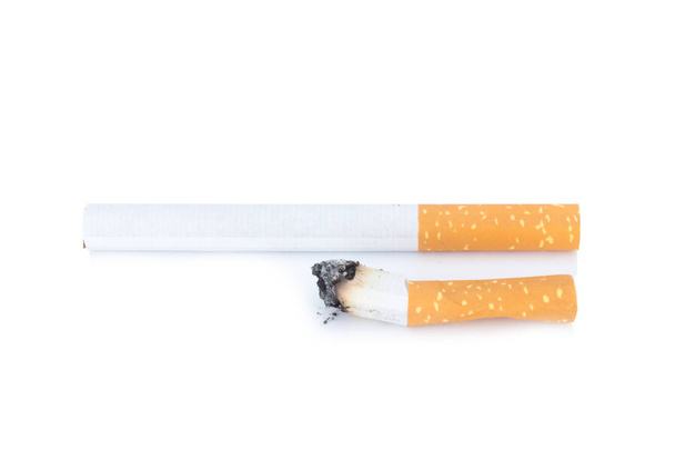 cigarette ash ashtray isolated on white background - Photo, Image