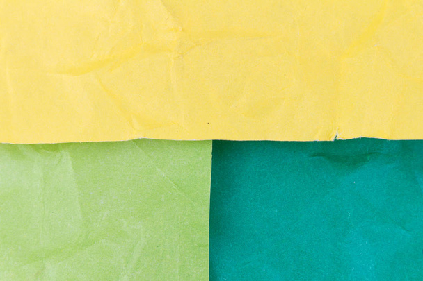 żółty i zielony zmięty papier tekstura tło - Zdjęcie, obraz