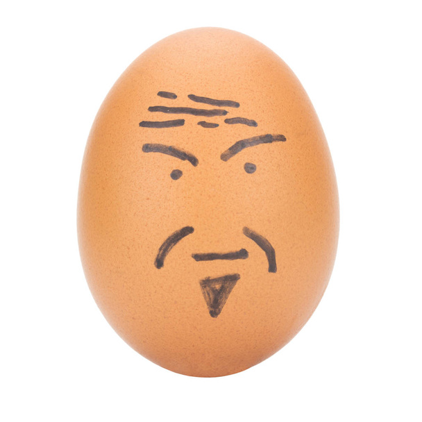 αυγό πρόσωπο παλιά έννοια άνθρωπος απομονώνονται σε λευκό φόντο - Φωτογραφία, εικόνα