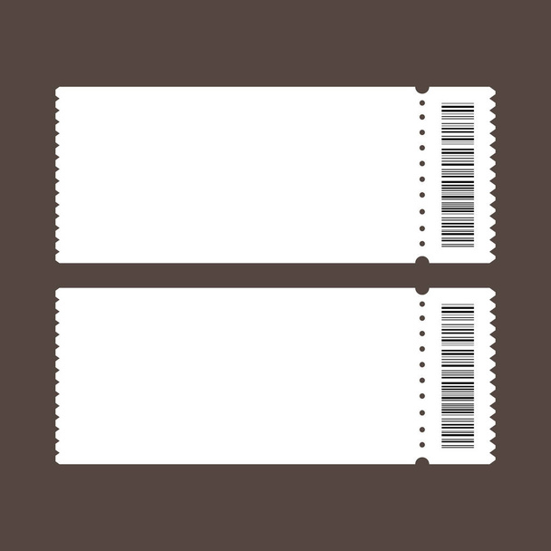 Ticket template. Ticket icons. Ticket with barcode. Vector illustration. - Vector, Image