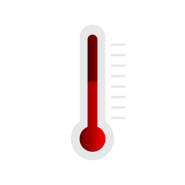 heat thermometer icon - vector measurement symbol hot, cold, weather illustration - Vector, Imagen