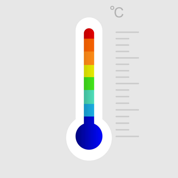Thermometers icon with different zones. Vector image isolated on white background - Vector, Image