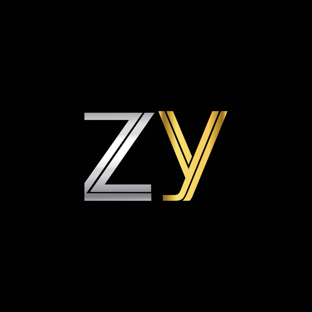 zy letters initial logo identity illustration - Wektor, obraz