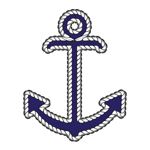 Διάνυσμα ναυτικά άγκυρα λογότυπο. Εικονίδιο. Θαλάσσιων. Σύμβολο εικονογράφηση βάρκα στον ωκεανό της θάλασσας - Διάνυσμα, εικόνα