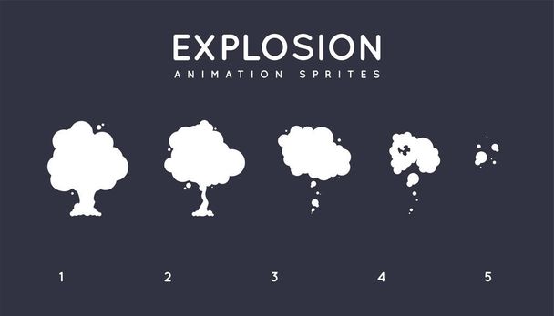 Explosie storyboard sprite set voor animatie. Vector set. - Vector, afbeelding