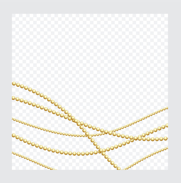 Catena rotonda di colore oro o bronzo. Perle di corda realistiche isolate. Elemento decorativo. Gold Bead Design. Illustrazione vettoriale
. - Vettoriali, immagini