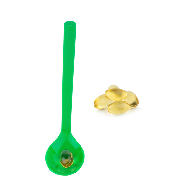 cuchara de plástico verde
 - Foto, Imagen