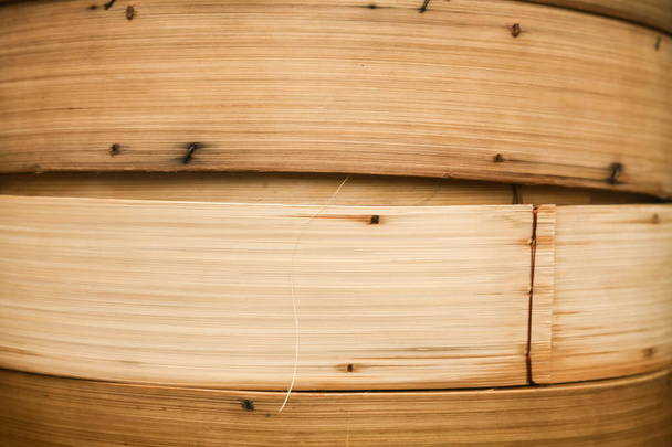 Tradiční Asijská bambus parník, textury na krátkou vzdálenost - Fotografie, Obrázek