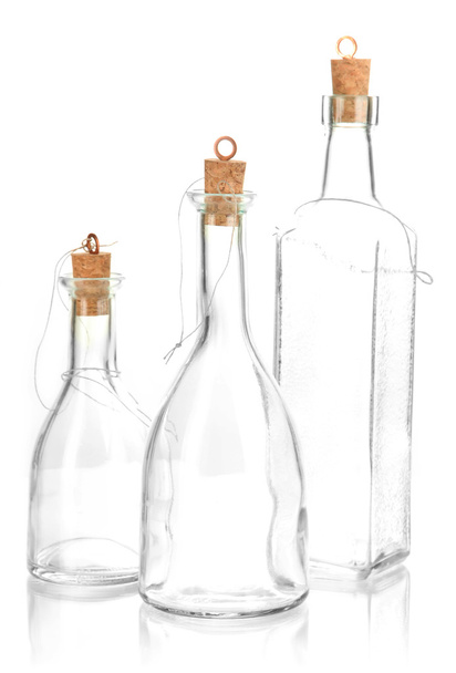 Original glass bottles isolated on white - Foto, imagen