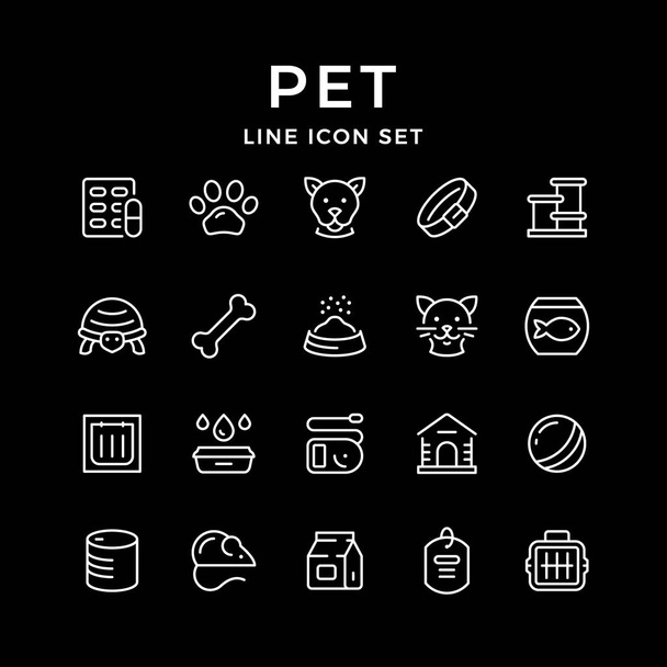 Instellen van de lijn iconen van huisdier - Vector, afbeelding