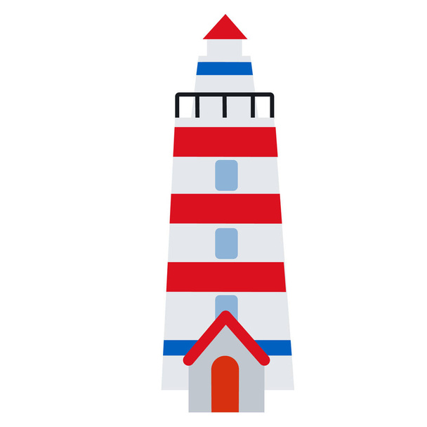 lighthouse flat illustration - Vector, Image