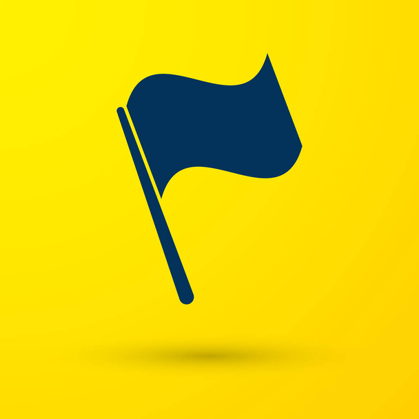 Symbol der blauen Flagge isoliert auf gelbem Hintergrund. Vektorillustration - Vektor, Bild