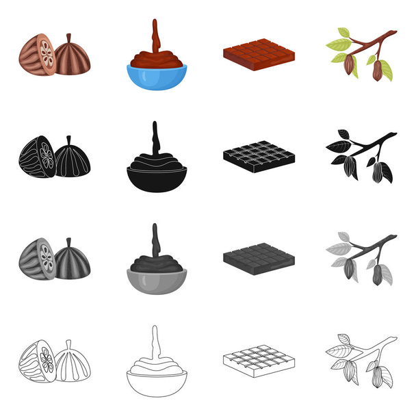 Isolated object of food and yummy icon. Collection of food and brown   stock symbol for web. - Vektor, Bild