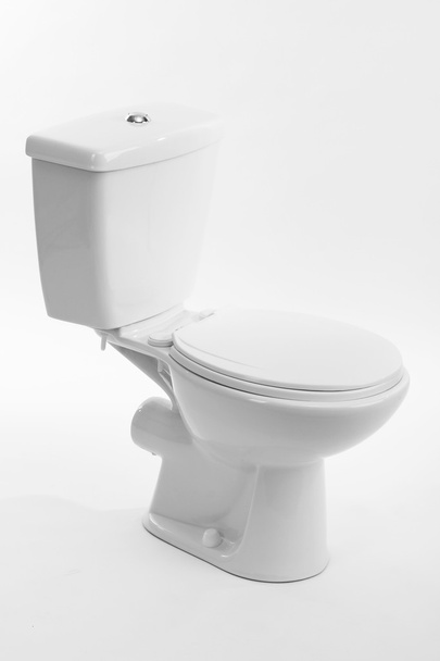 White toilet bowl, isolated on white - Fotoğraf, Görsel