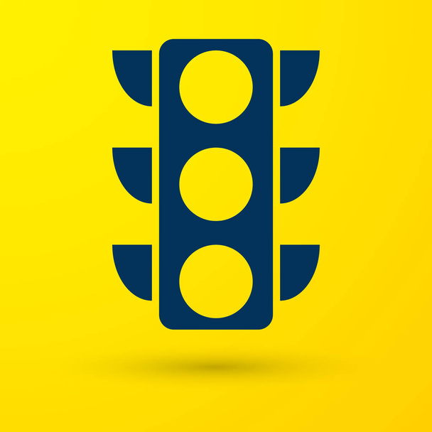 Icône de feu bleu isolé sur fond jaune. Illustration vectorielle
 - Vecteur, image