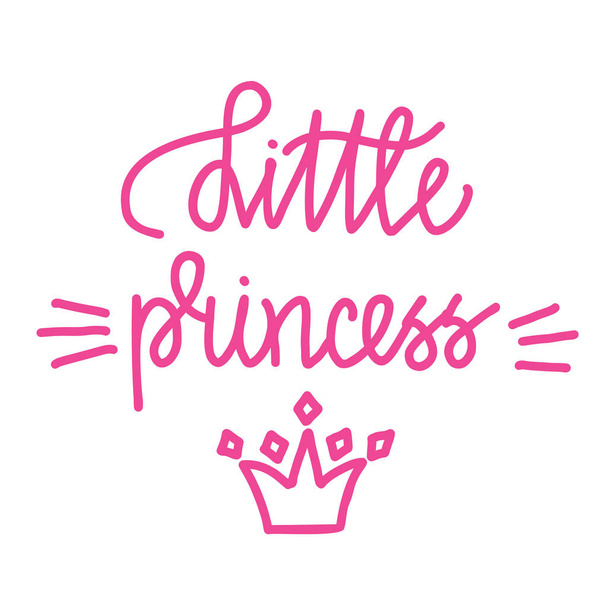 Little princess. Handwritten lettering isolated on white background. Vector illustration for posters, cards, print on t-shirts and much more. - Vektor, kép