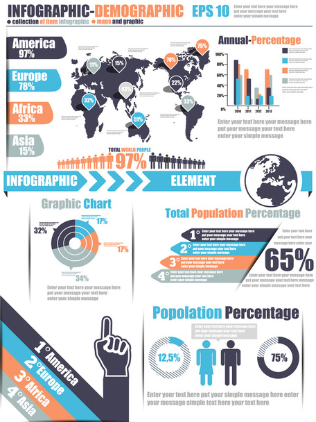 infografika demografické prvek 11 modrá - Vektor, obrázek