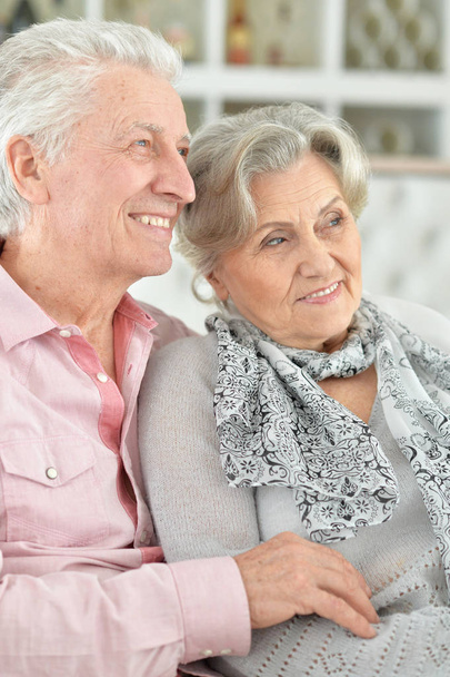 happy Senior couple posing  at home  - Fotó, kép