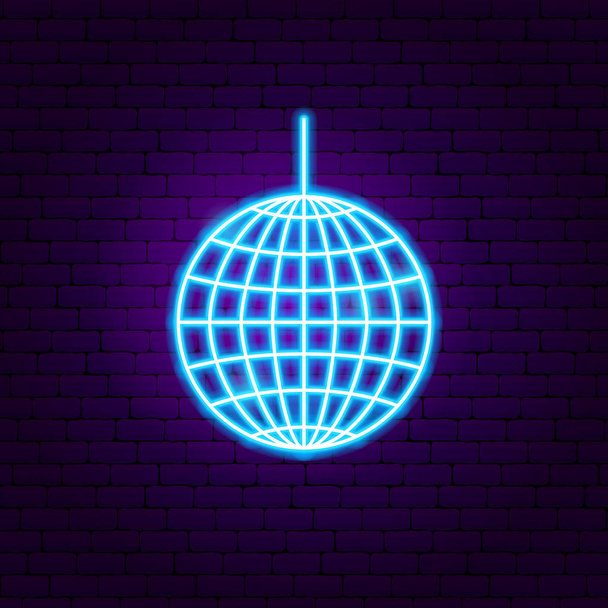 Disko koule neonový nápis - Vektor, obrázek