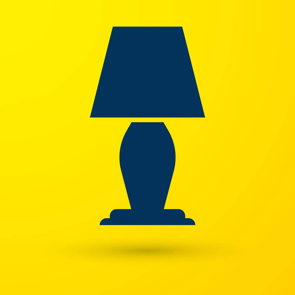Blue Table lamp icon isolated on yellow background. Vector Illustration - Vector, Image
